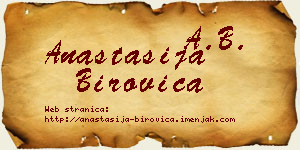 Anastasija Birovica vizit kartica